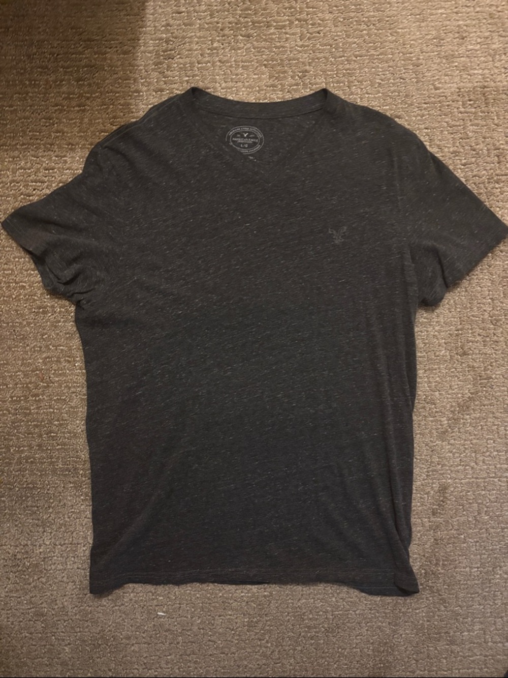 American Eagle Outfitters Grey Short Sleeve V-Neck